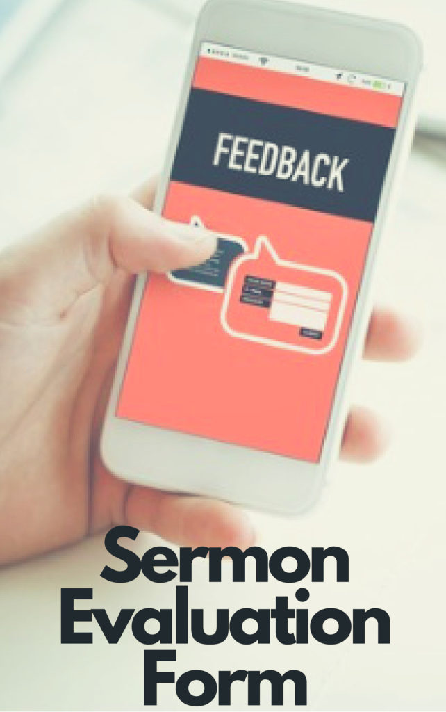 free sermon evaluation form