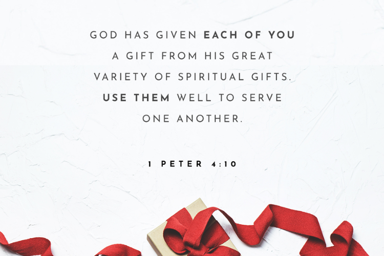 1 peter 4:10 god has given each of you a gift from his variety of spiritual gifts use them well to serve one another