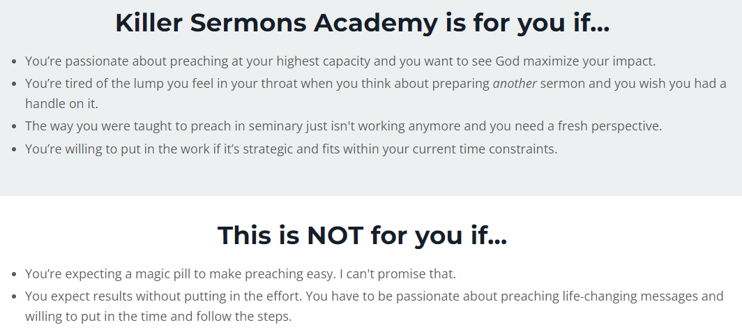 who is killer sermons academy for