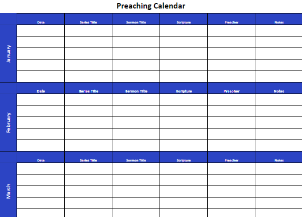 FREE Preaching Calendar Download: Plan 2024